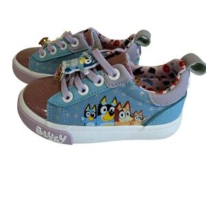 Bluey Kids' Light Blue & Pink Character Sneakers size 7